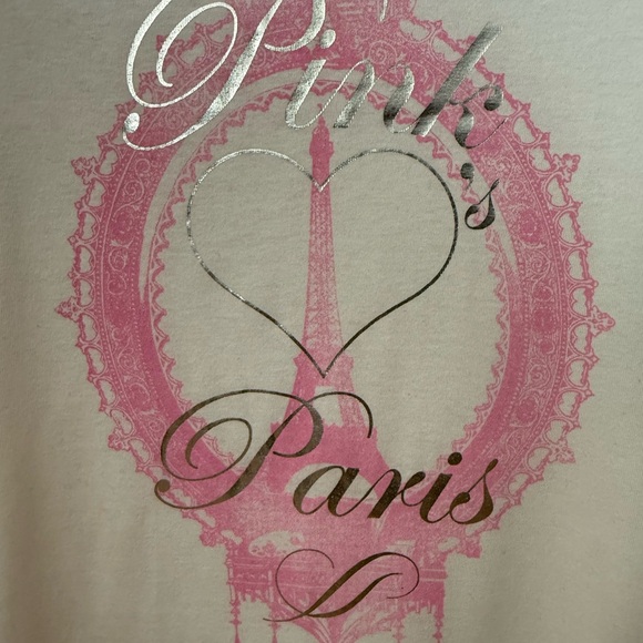 PINK VICTORIA’S SECRET PINK LOVES PARIS TEE - RARE FIND - Picture 1 of 9